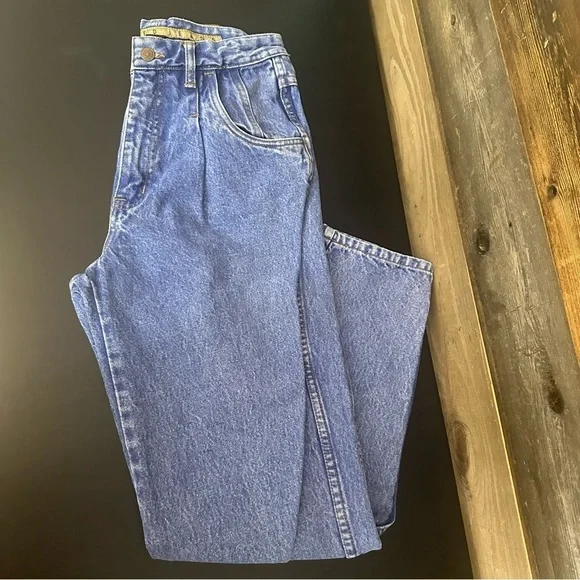 VTG LIMITED JEANS High-Rise Blue Denim Mom Pleated Jeans Size 10 Tapered Leg Y2K - Picture 1 of 12